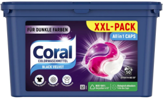 Coral Black Velvet kapsle na praní XXL 50 Pracích cyklů