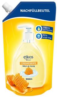 Elkos Mléko & Med Tekuté mýdlo - náhradní náplň 750ml