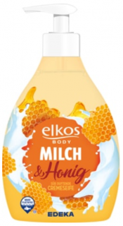 Elkos Mléko & Med Tekuté mýdlo s dávkovačem 500ml