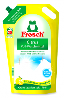 Frosch Gel na praní bílého prádla Citrus 24 Pracích cyklů (1,8l) - NOVÉ SLOŽENÍ - BIO