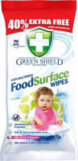 Green Shield Antibakteriální Čisticí Vlhčené Ubrousky Food Surface 70ks