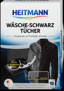 Heitmann Schwarz ubrousky proti zapírání černého prádla 10ks