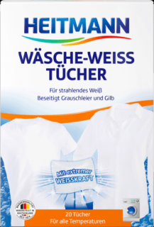 Heitmann Wäsche-Weiss ubrousky proti zapírání bílého prádla 20ks