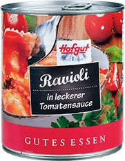 Hofgut Masové ravioli v tomatové omáčce 800g
