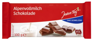 Jeden Tag Mléčná čokoláda z Alpského mléka 100g