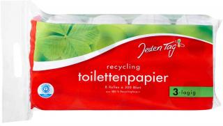 Jeden Tag Recyklovaný toaletní papír třívrstvý 8ks á 200 útržků