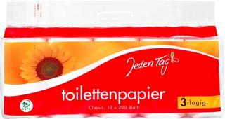 Jeden Tag Toaletní papír třívrstvý 10ks á 200 útržků