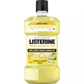 Listerine Ginger & Lime Mint Milder Geschmack Ústní voda s jemnou chutí limetky a zázvoru 600ml