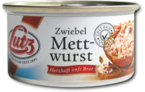 Lutz Masová specialita s extra vysokým podílem masa a cibulkou  Zwiebel-Mettwurst  125g