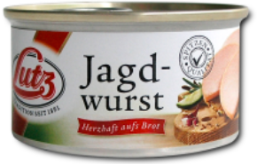 Lutz Masová specialita s extra vysokým podílem masa  Jagdwurst  125g