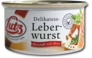 Lutz Masová specialita s extra vysokým podílem masa  Leberwurst  125g