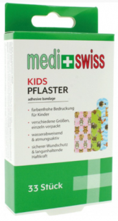 Medi Swiss Dětské náplasti ve 3 tvarech 33ks