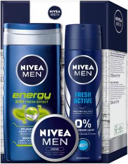 Nivea Men Dárková sada pro muže Energy Sprchový gel + Deodorant + Krém