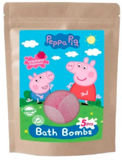 Peppa Pig Bath Bombs šumivé barvicí koule do koupele pro děti 5 ks