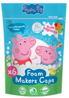 Peppa Pig Pěnotvorné kapsle do koupele pro děti 6 ks