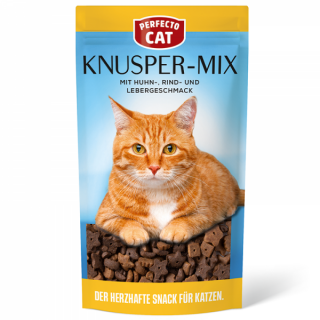 Perfecto Cat Knusper Mix Masové kousky Kuře, hovězí a játra 60g