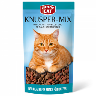 Perfecto Cat Knusper Mix Masové kousky Losos, pstruh a treska 60g