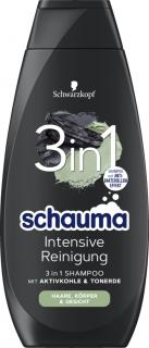 Schauma Aktiv Kohle Speciální vyživující šampon s aktivním uhlím 3v1 350ml