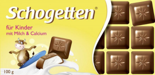Schogetten čokoláda pro děti s mléčnou náplní a obsahem vápníku 100g