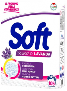 Soft Lavanda XXL Univerzální Prací prášek se zesilovačem světlosti prádla 105 Pracích cyklů