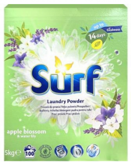 Surf Apple Blossom & Water lily XXXL Prášek na praní bílého a barevného prádla 100 pracích cyklů