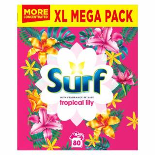 Surf Tropical Lily XXL Prášek na praní bílého a barevného prádla 80 pracích cyklů