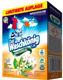 Waschkönig Universal prášek na praní Orange & Baumwolle XXL 6 kg - LIMITOVANÁ EDICE