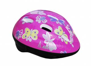 Dětská cyklo helma Sulov Junior, tm. růžová s motýlky Velikost: M