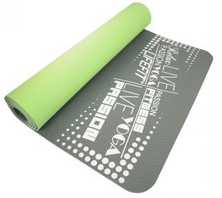Fitness Podložka Lifefit Yoga mat TPE 183x61x0,5cm, dvouvrstvá, zeleno-šedá