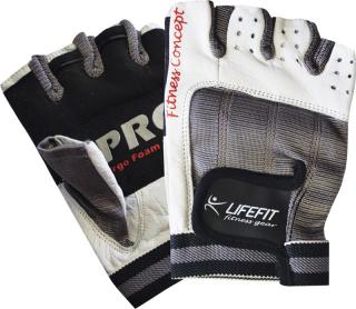 Fitness rukavice Lifefit PRO, bílé Velikost: S