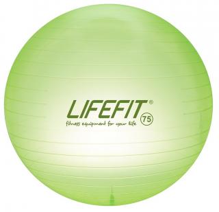 Gymnastický míč Lifefit Transparent 75 cm, sv.zelený