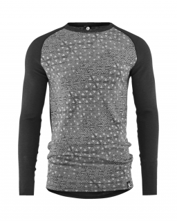 Pánské Merino triko Bula Geo Crew Dark Grey Velikost: XL
