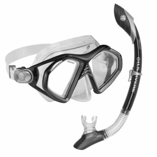 Šnorchlovací set Aqualung COMBO ADMIRAL + ISLAND DRY SNORKEL black/silver