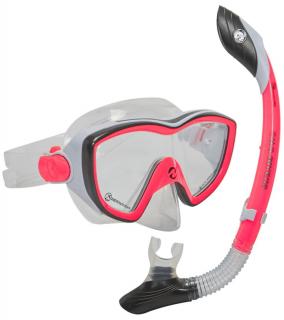 Šnorchlovací set Aqualung COMBO DIVA II + ISLAND DRY SNORKEL pink/black