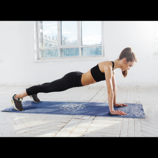 Yoga Mat Yate - vzor H, modrá