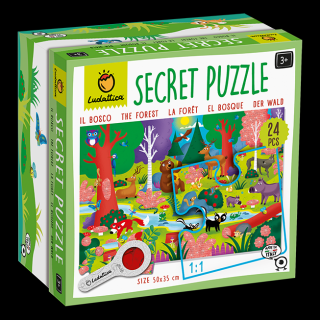 LUDATTICA Les - tajemné puzzle s lupou 24 dílků