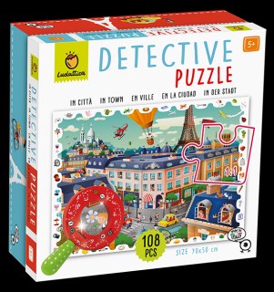 LUDATTICA Město detektivní puzzle s lupou 108 dílků