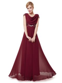 Dámské elegantní Ever Pretty plesové šaty bordo 9989 Barva: Červená, Velikost: 34 / 04 / 06