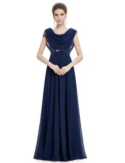 Dámské elegantní Ever Pretty plesové šaty modré 9989 Velikost: 34 / 04 / 06