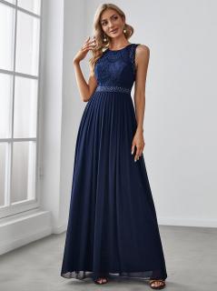 Dámské elegantní plesové šaty Ever Pretty modré 7391 Velikost: 36 / 04 / 08