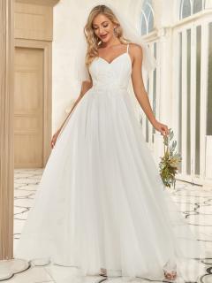 Ever Pretty bílé svatební šaty 90393 zdobené Velikost: 36 / 04 / 08