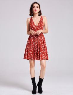 Ever Pretty červené letní šaty 5756 Velikost: 38 / 06 / 10