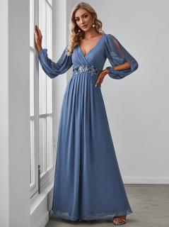 Ever Pretty luxusní šedo modré šaty 0461 Velikost: 36 / 04 / 08