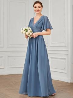 Ever Pretty luxusní šedo modré šaty 1511 Velikost: 42 / 10 / 14