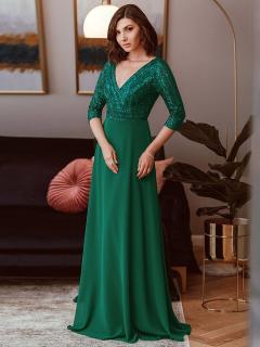 Ever Pretty luxusní zelené šaty 0751 Velikost: 42 / 10 / 14