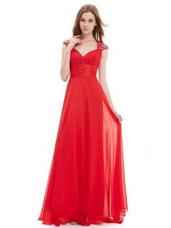 Ever Pretty plesové šaty s flitry červené 9672 Velikost: 36 / 06 / 08