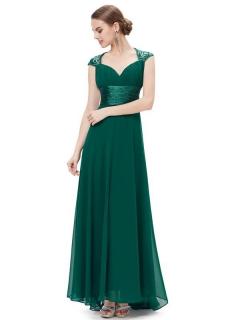 Ever Pretty plesové šaty s flitry zelené 9672 GR Velikost: 34 / 04 / 06
