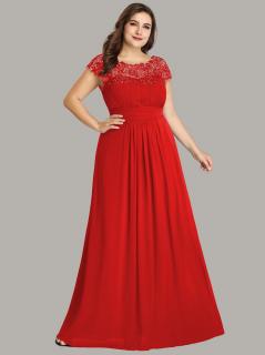 Ever Pretty plesové šaty s krajkou červené 9993 Velikost: 36 / 04 / 08