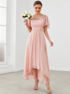 Ever Pretty šaty světle růžové asymetrické 465 Velikost: 36 / 04 / 08