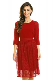 Krátké červené šaty s rukávem hs 359 Velikost: L/40